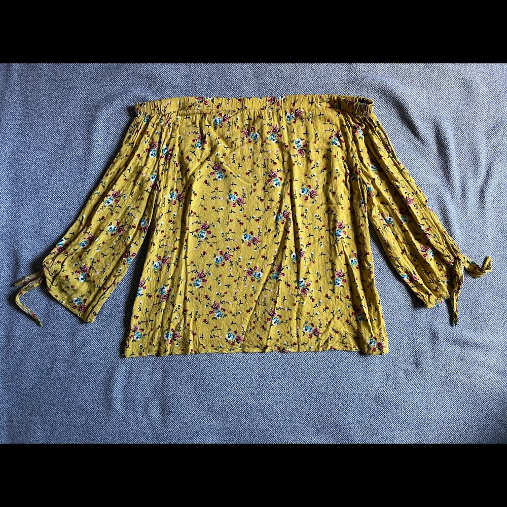 Loose floral off the shoulder top